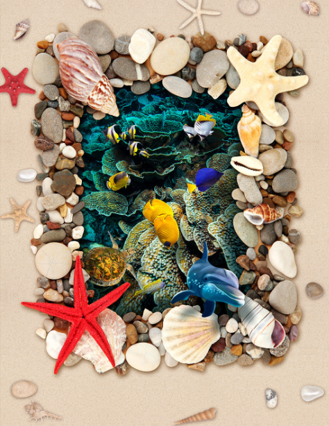 3D Beautiful Seabed Floor Mural Wallpaper AJ Wallpaper 2 