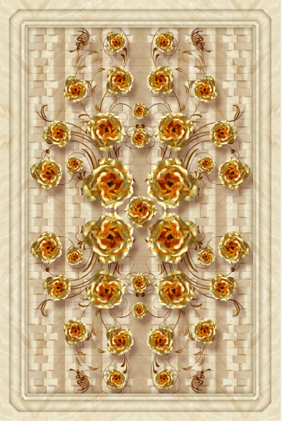 3D Metal Blossoms Floor Mural Wallpaper AJ Wallpaper 2 