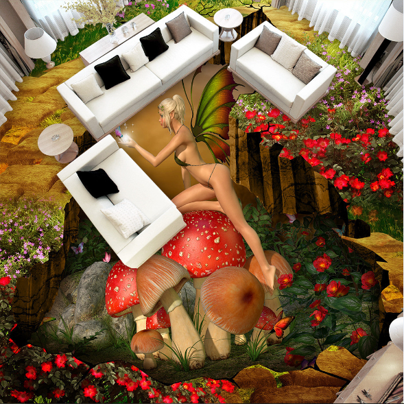 3D Mushroom 110 Floor Mural Wallpaper AJ Wallpaper 2 