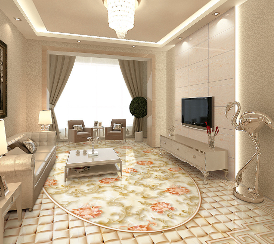 3D Fashion Flower Pattern Floor Mural Wallpaper AJ Wallpaper 2 
