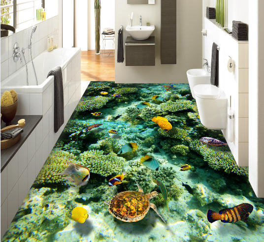3D Green Sea Bottom 279 Floor Mural  Wallpaper Murals Rug & Mat Print Epoxy waterproof bath floor
