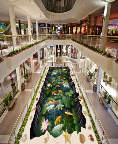 3D Koi Lotus 268 Floor Mural  Wallpaper Murals Rug & Mat Print Epoxy waterproof bath floor