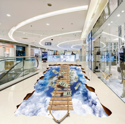 3D Sky Wooden Bridge 257 Floor Mural  Wallpaper Murals Rug & Mat Print Epoxy waterproof bath floor