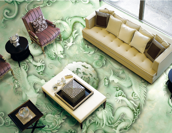 3D Green Dragon 252 Floor Mural  Wallpaper Murals Rug & Mat Print Epoxy waterproof bath floor