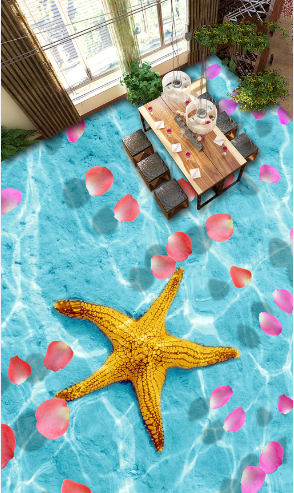 3D Starfish Petals 250 Floor Mural  Wallpaper Murals Rug & Mat Print Epoxy waterproof bath floor