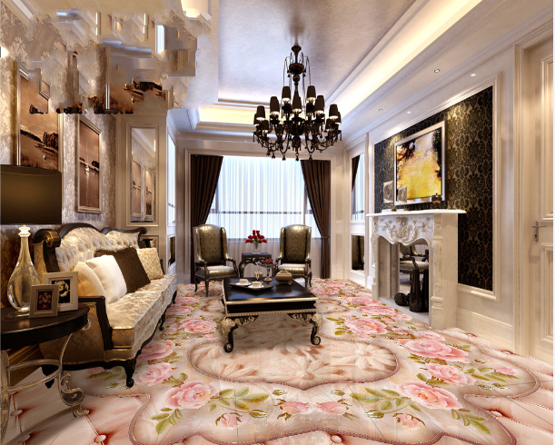 3D Pink Flowers Pattern Floor Mural Wallpaper AJ Wallpaper 2 