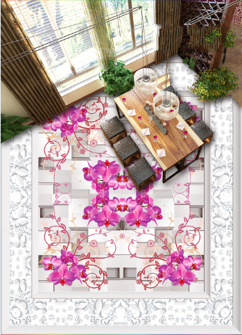 3D Deep Pink Flowers 237 Floor Mural  Wallpaper Murals Rug & Mat Print Epoxy waterproof bath floor