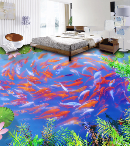 3D Koi Pond 236 Floor Mural  Wallpaper Murals Rug & Mat Print Epoxy waterproof bath floor