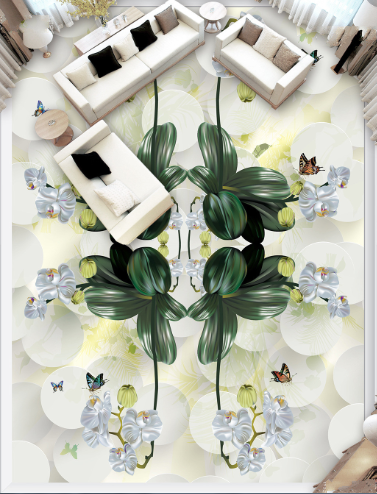 3D Butterfly Flowers 232 Floor Mural  Wallpaper Murals Rug & Mat Print Epoxy waterproof bath floor