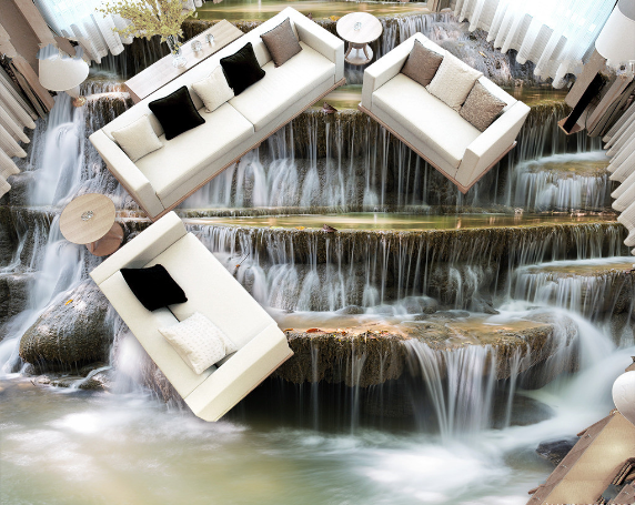 3D Flowing Water 036 Floor Mural Wallpaper AJ Wallpaper 2 