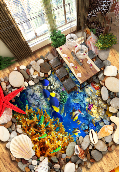 3D Beautiful Seabed 209 Floor Mural  Self-Adhesive Sticker Bathroom Non-slip Waterproof Flooring Murals