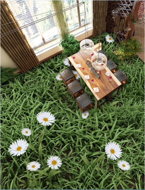 3D Daisy Blooming 505 Floor Mural  Wallpaper Murals Rug & Mat Print Epoxy waterproof bath floor