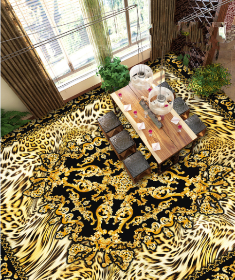 3D Leopard Pattern 503 Floor Mural  Wallpaper Murals Rug & Mat Print Epoxy waterproof bath floor