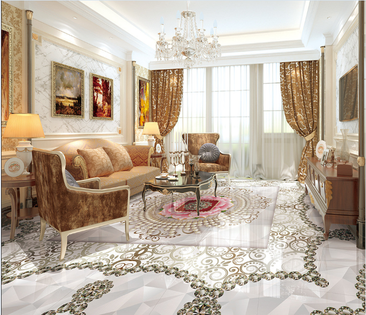 3D Diamond Flower 219 Floor Mural Wallpaper AJ Wallpaper 2 