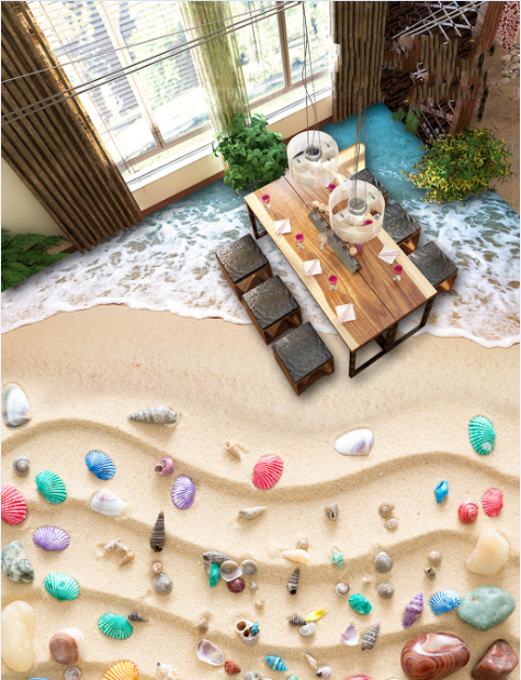 3D Beach Shells 489 Floor Mural  Wallpaper Murals Rug & Mat Print Epoxy waterproof bath floor