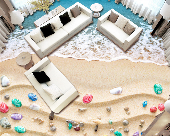3D Beach Shells 489 Floor Mural  Wallpaper Murals Rug & Mat Print Epoxy waterproof bath floor