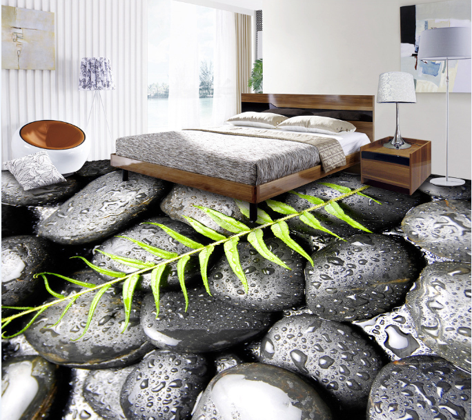 3D Bamboo Leaves 456 Floor Mural  Wallpaper Murals Rug & Mat Print Epoxy waterproof bath floor