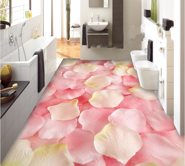 3D Pink Petals 449 Floor Mural  Wallpaper Murals Rug & Mat Print Epoxy waterproof bath floor