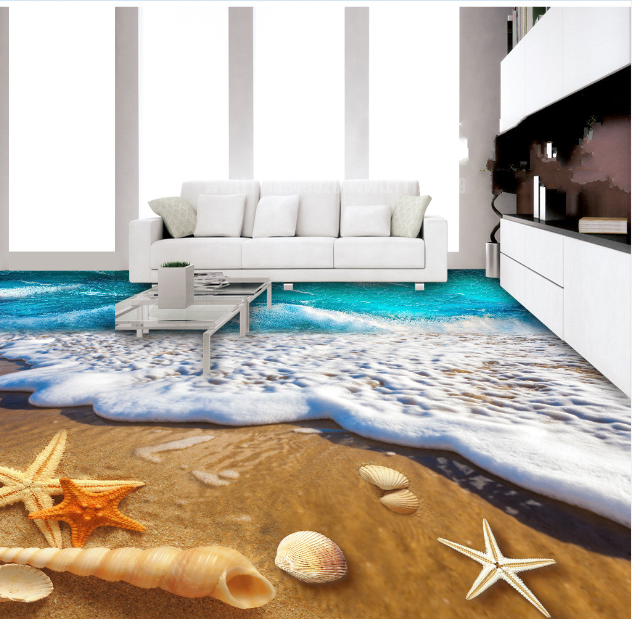 3D Shell Beach 162 Floor Mural Wallpaper AJ Wallpaper 2 