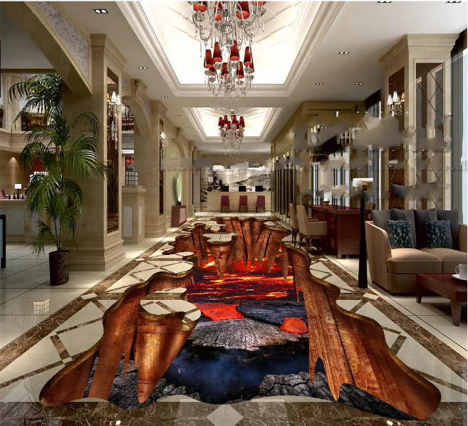 3D Lava Rock 433 Floor Mural  Wallpaper Murals Rug & Mat Print Epoxy waterproof bath floor