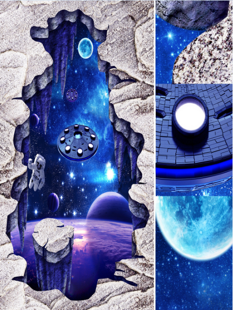 3D Mysterious Space Floor Mural Wallpaper AJ Wallpaper 2 