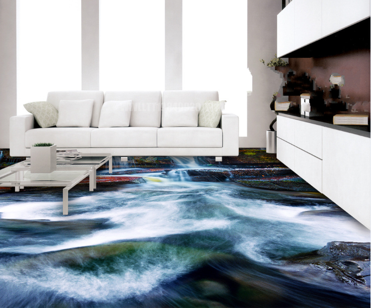 3D Tumbling Blue Waves 423 Floor Mural  Wallpaper Murals Rug & Mat Print Epoxy waterproof bath floor