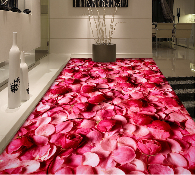 3D Pink Rose Petals 417 Floor Mural  Wallpaper Murals Rug & Mat Print Epoxy waterproof bath floor