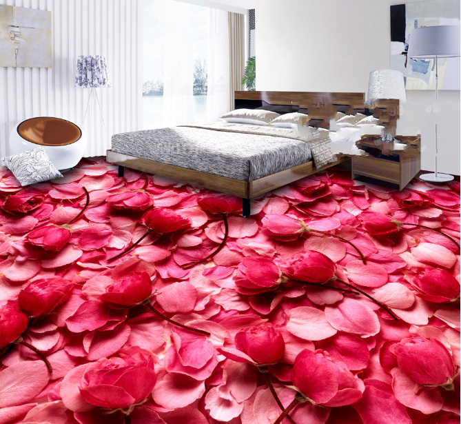 3D Pink Rose Petals 417 Floor Mural  Wallpaper Murals Rug & Mat Print Epoxy waterproof bath floor