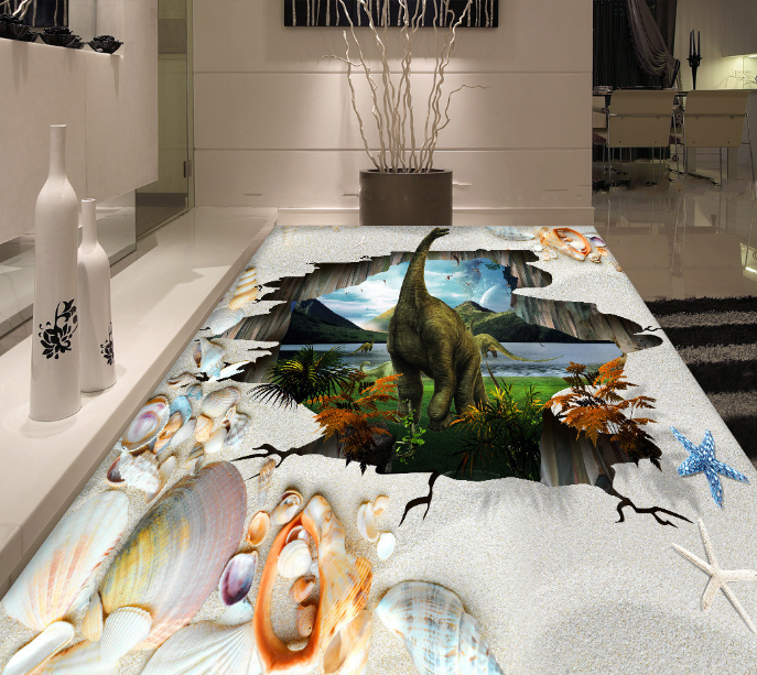 3D Dinosaur World 410 Floor Mural  Wallpaper Murals Rug & Mat Print Epoxy waterproof bath floor