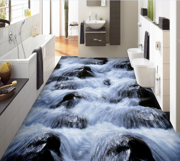 3D Beautiful River Floor Mural Wallpaper AJ Wallpaper 2 