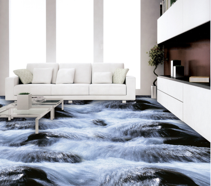 3D River 126 Floor Mural Wallpaper AJ Wallpaper 2 