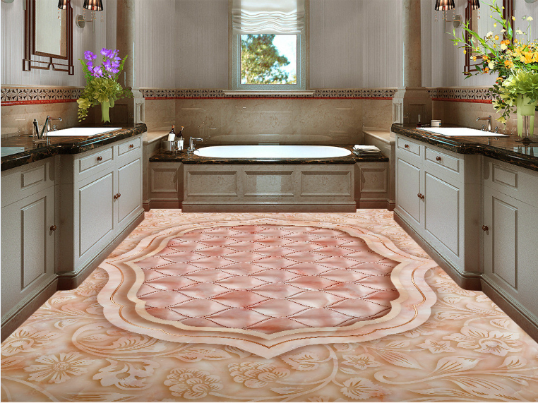 3D Pink Diamond 396 Floor Mural  Wallpaper Murals Rug & Mat Print Epoxy waterproof bath floor