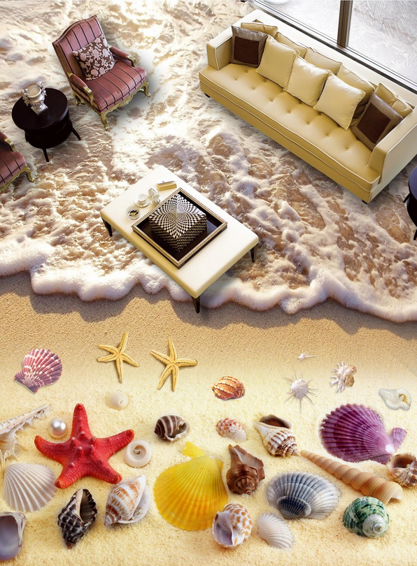 3D Beach Beautiful Treasures Floor Mural Wallpaper AJ Wallpaper 2 