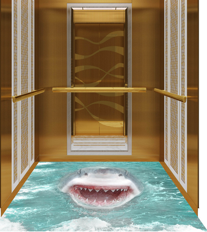 3D Big Shark Floor Mural Wallpaper AJ Wallpaper 2 