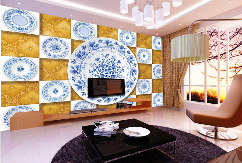 Blue And White Porcelain Wallpaper AJ Wallpaper 