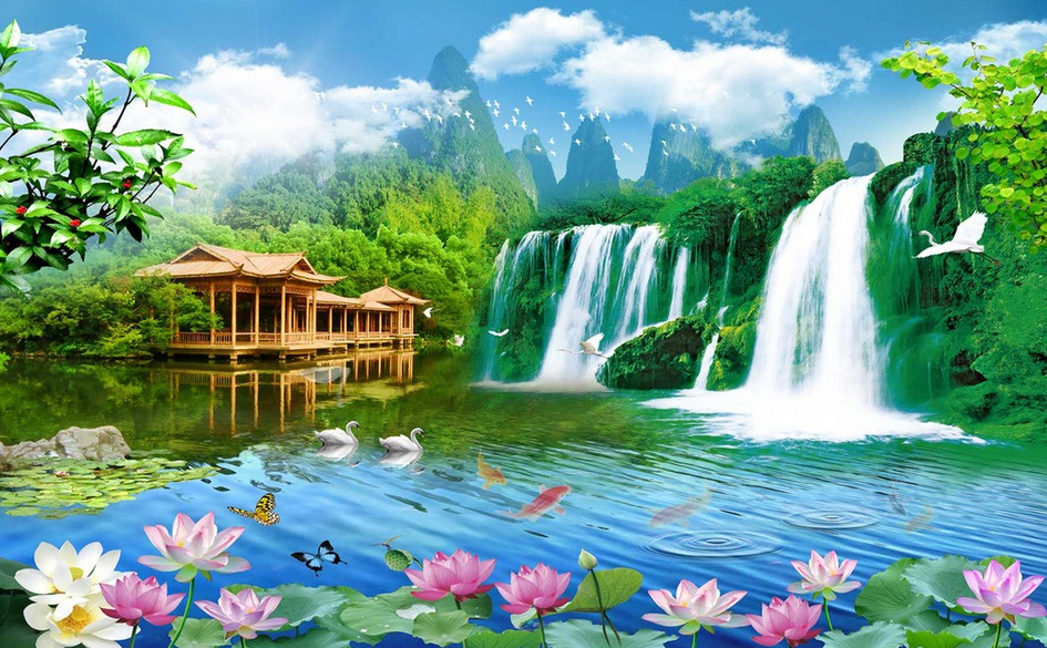 Waterfalls Landscape Wallpaper AJ Wallpaper 2 