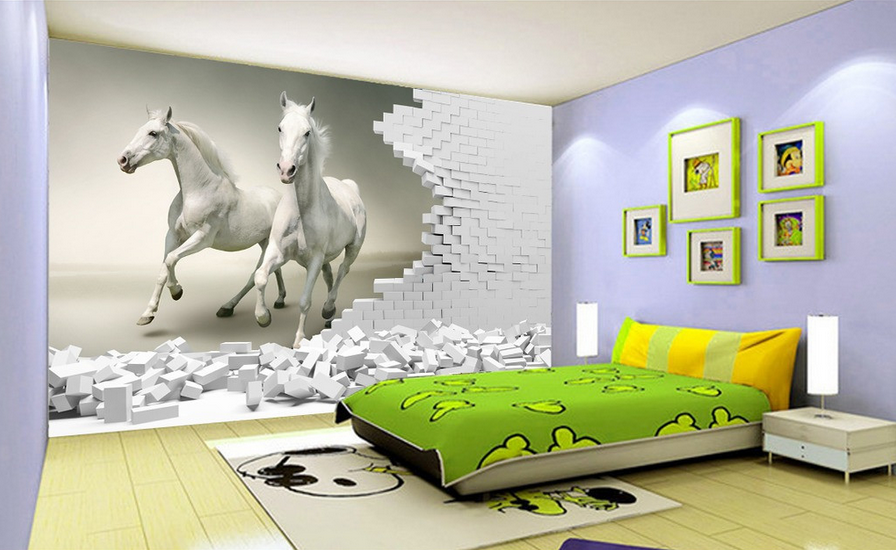 Two Horses And Bricks Wallpaper AJ Wallpaper 