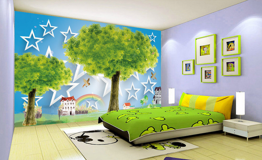 Lush Trees And Stars Wallpaper AJ Wallpaper 