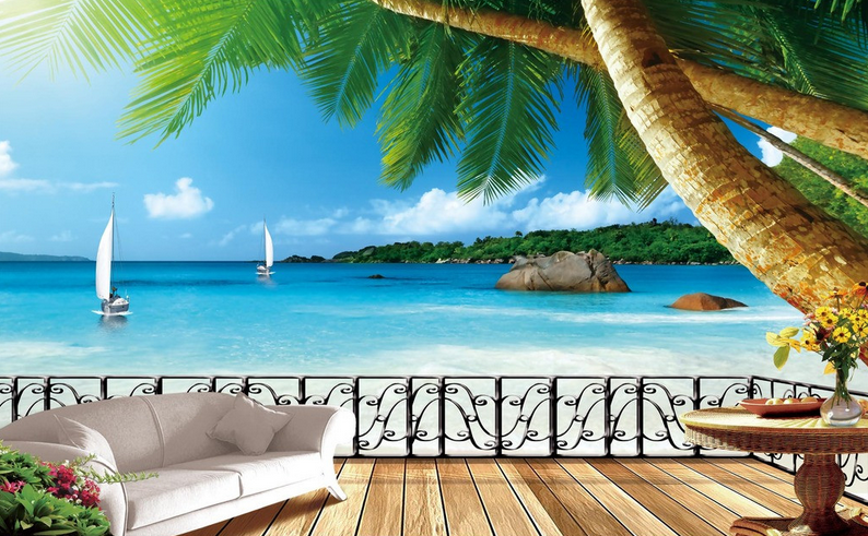 Beach Balcony Wallpaper AJ Wallpaper 