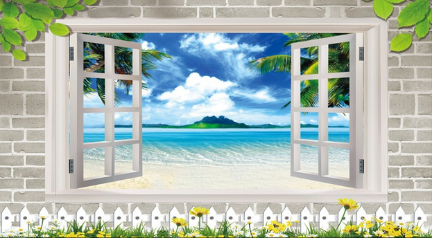 Window Sea Island Wallpaper AJ Wallpaper 