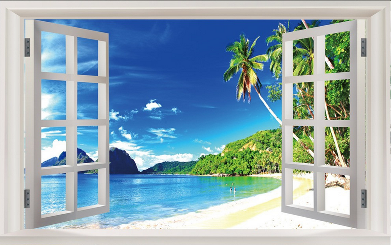 Window Sea Scenery Wallpaper AJ Wallpaper 
