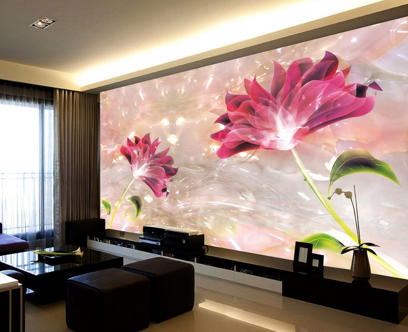 Fashion Red Flowers Wallpaper AJ Wallpaper 