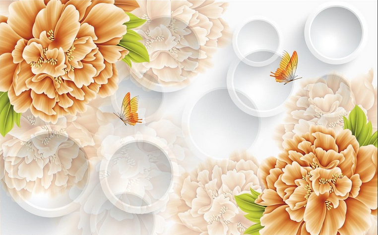 Elegant Blossoms And Circles Wallpaper AJ Wallpaper 