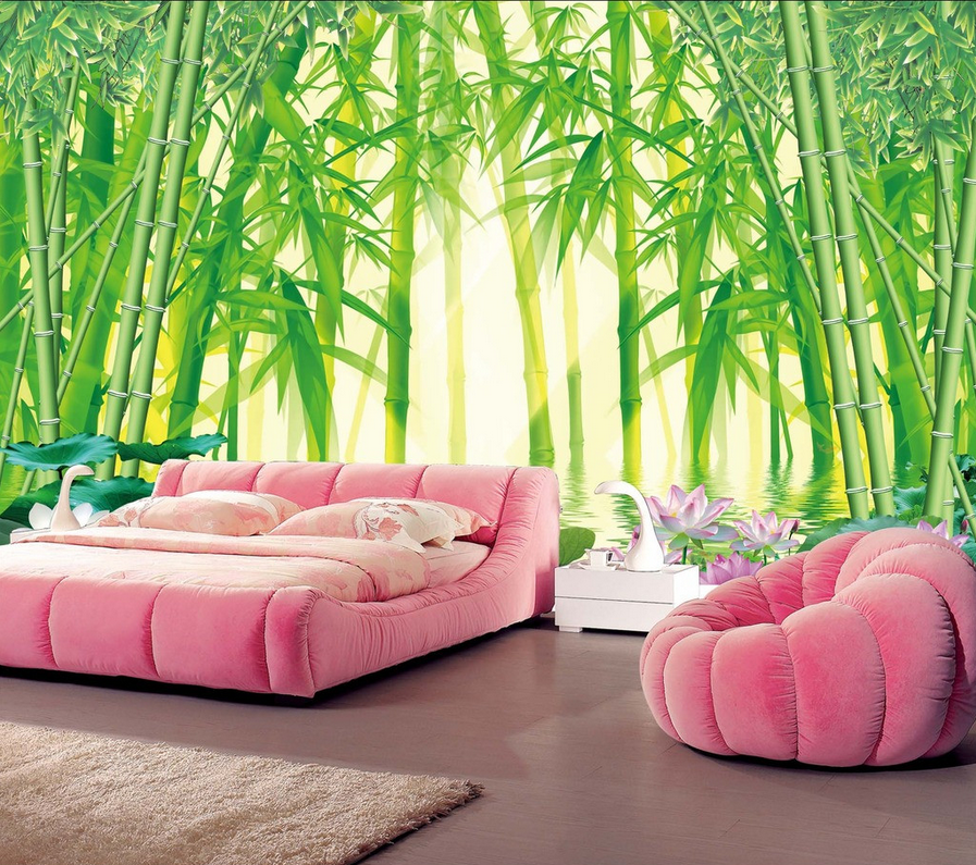 Bamboos And Lotus Pond Wallpaper AJ Wallpaper 