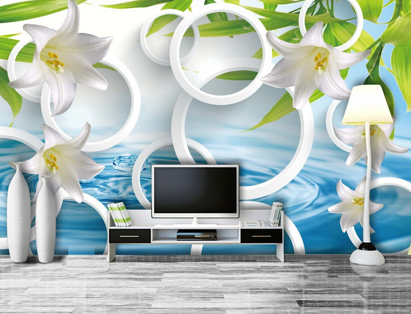 Lilies And Circles Wallpaper AJ Wallpaper 2 