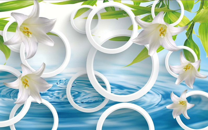 Lilies And Circles Wallpaper AJ Wallpaper 2 