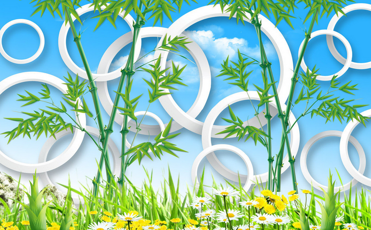 Fresh Bamboos And Circles Wallpaper AJ Wallpaper 