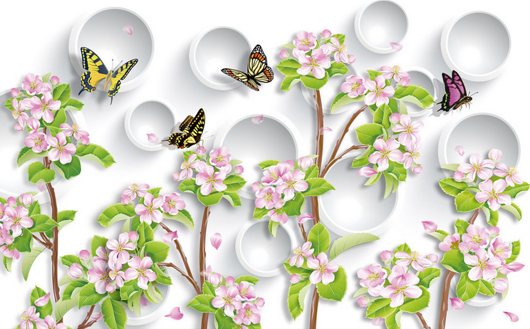 Butterflies Flying Around Flowers Wallpaper AJ Wallpaper 