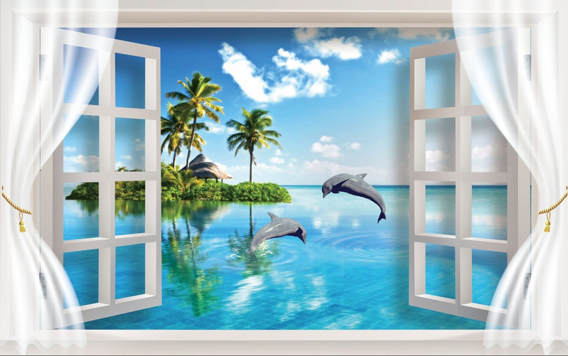 Window Island Scenery Wallpaper AJ Wallpaper 