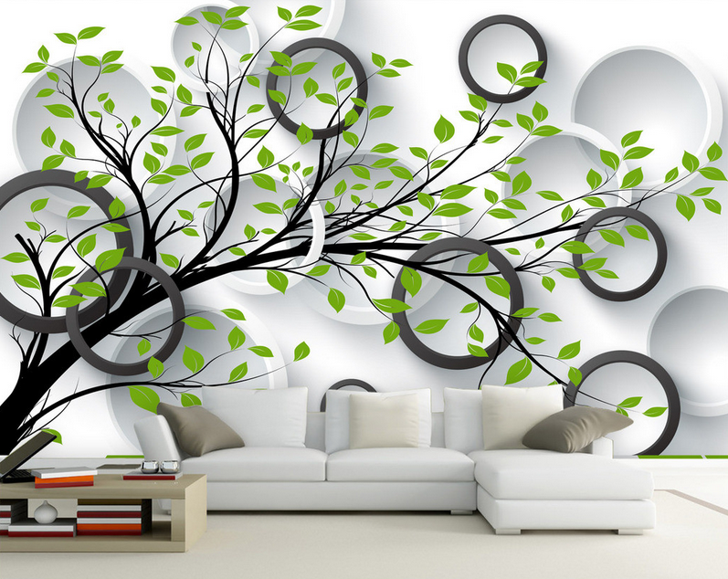 Tree And Circles Wallpaper AJ Wallpaper 